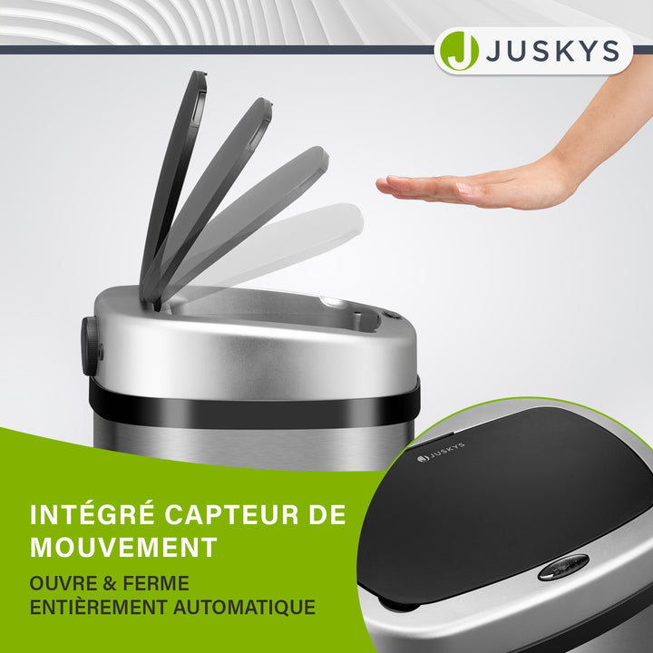 Poubelle rectangulaire avec capteur