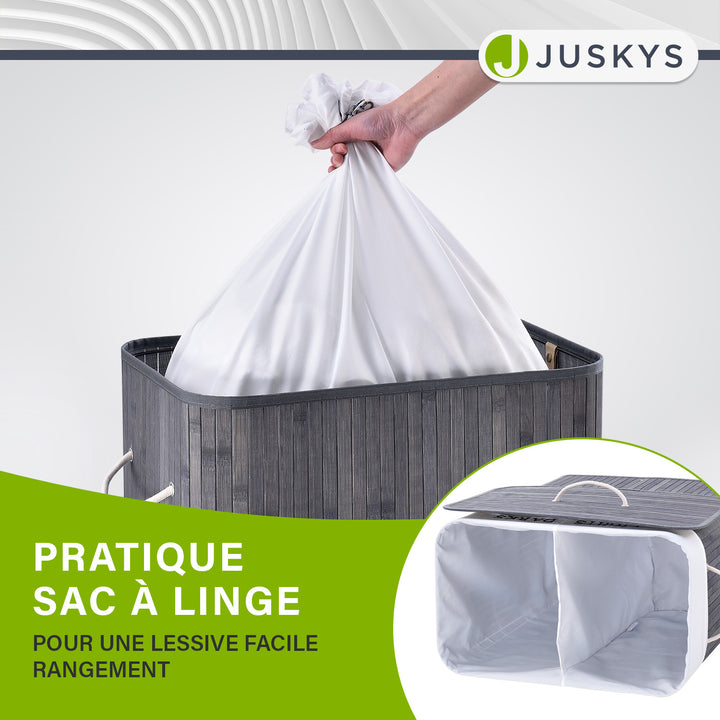 Panier à linge en bambou bouclé