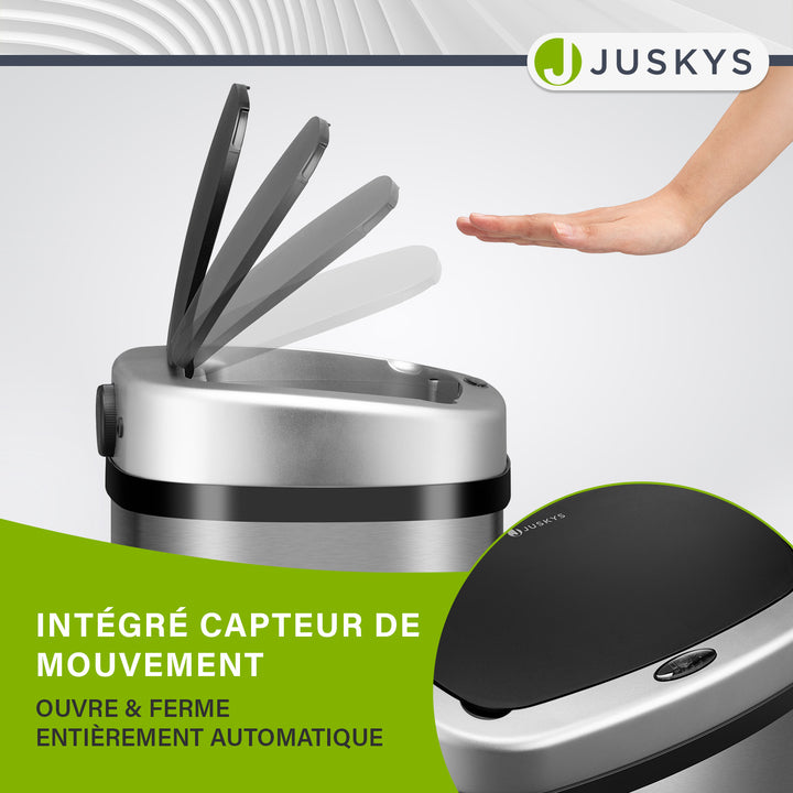 Poubelle rectangulaire avec capteur