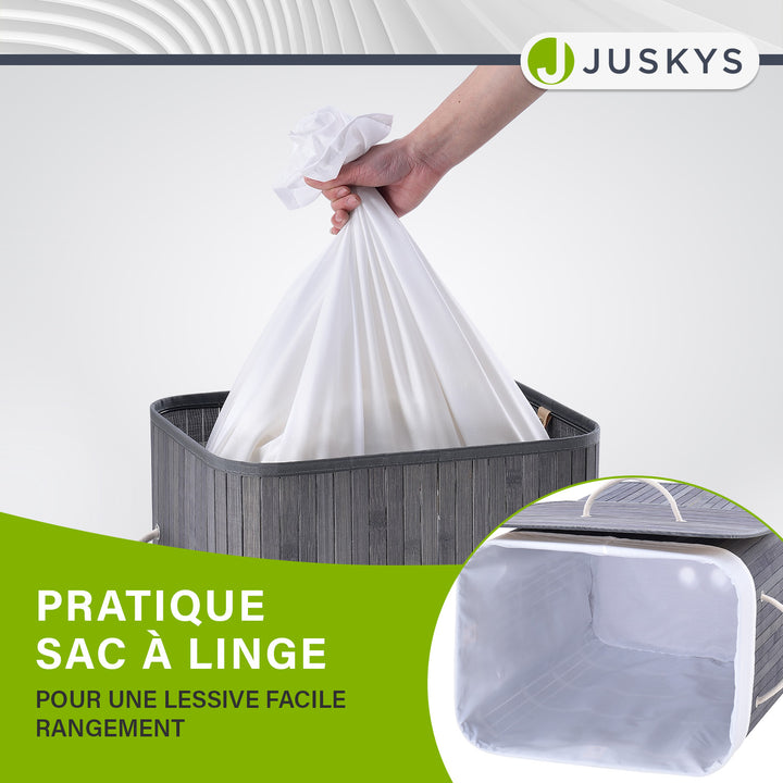Panier à linge en bambou bouclé