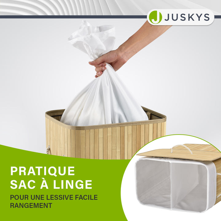 Panier à linge en bambou bouclé