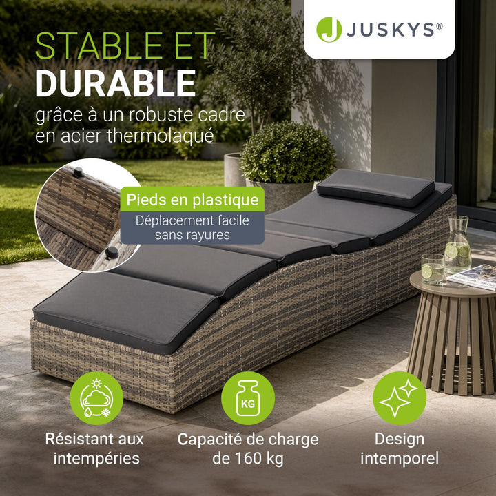 Chaise longue pliable en polyrotin Lamia