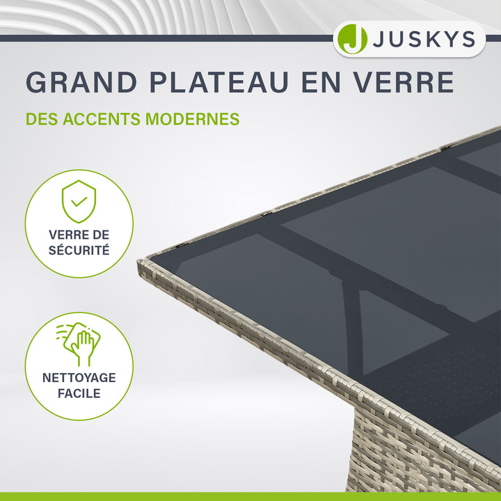 Table de jardin carrée en polyrotin Yoro