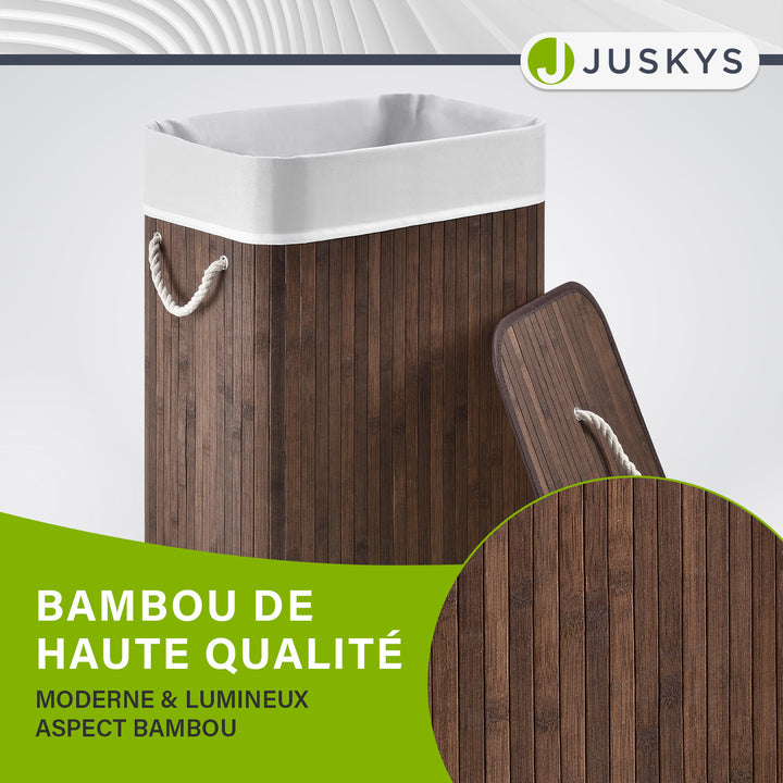 Panier à linge en bambou bouclé