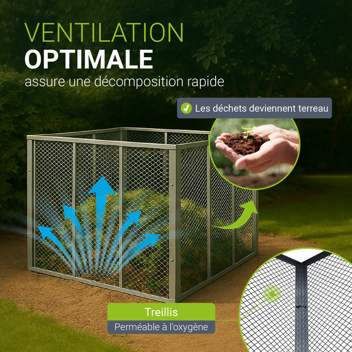 Composteur métallique pour déchets de jardin