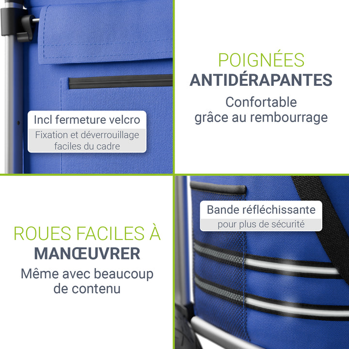 Chariot de courses 3 en 1 - Capacité 56 L