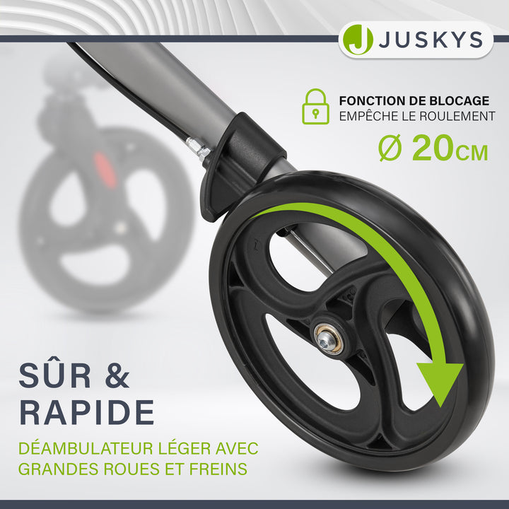Déambulateur en aluminium Vital – pliable, avec siège et sac à provisions – jusqu'à 130 kg