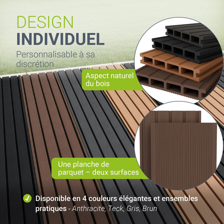 Lames de terrasse WPC marron