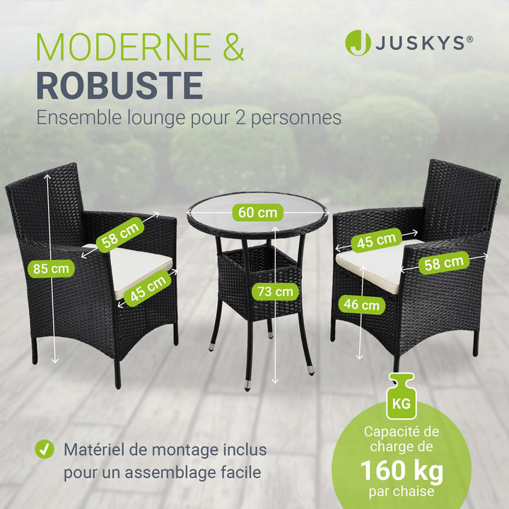 Ensemble de balcon en polyrotin Bayamo