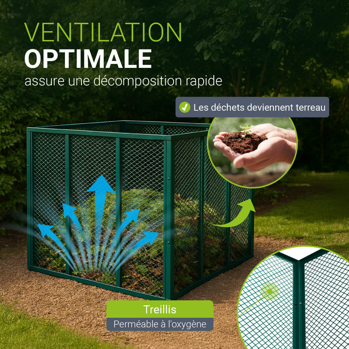 Composteur métallique pour déchets de jardin