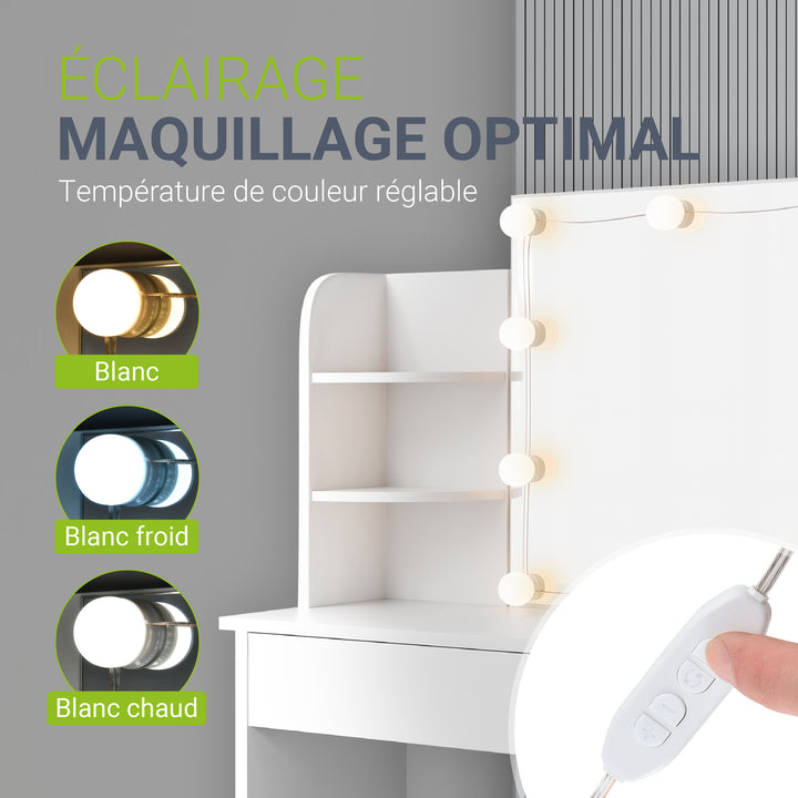 Coiffeuse Bella avec tabouret Tonia