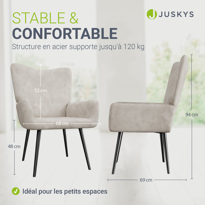Fauteuil à oreilles avec tabouret Odense en option