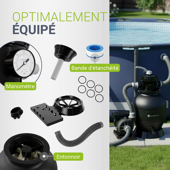 Système de filtration à sable pour piscines jusqu'à 30 000 litres