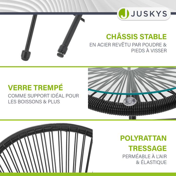 Ensemble de meubles de balcon Ostana 3 pièces