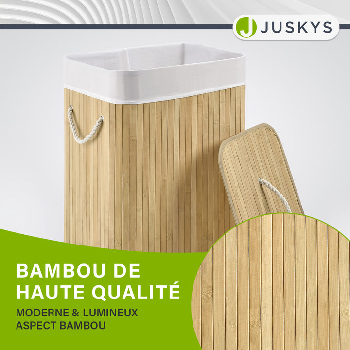 Panier à linge en bambou bouclé