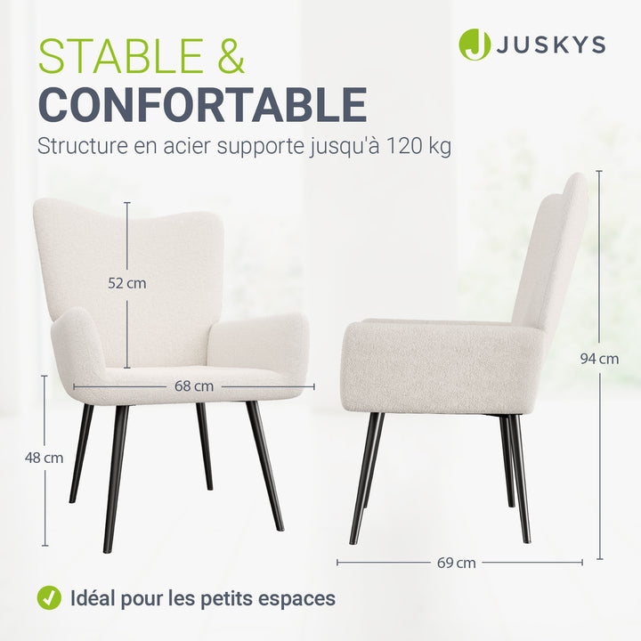 Fauteuil à oreilles avec tabouret Odense en option