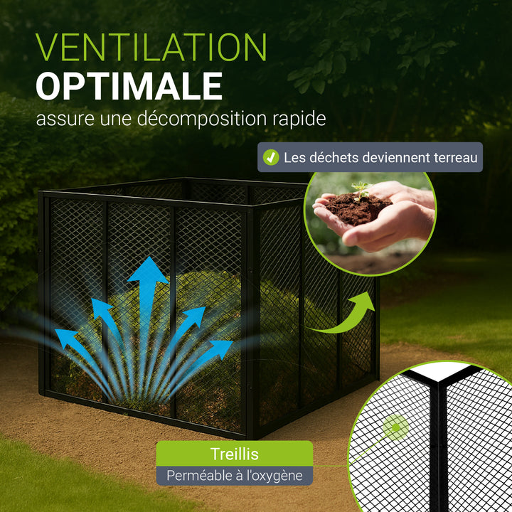 Composteur métallique pour déchets de jardin