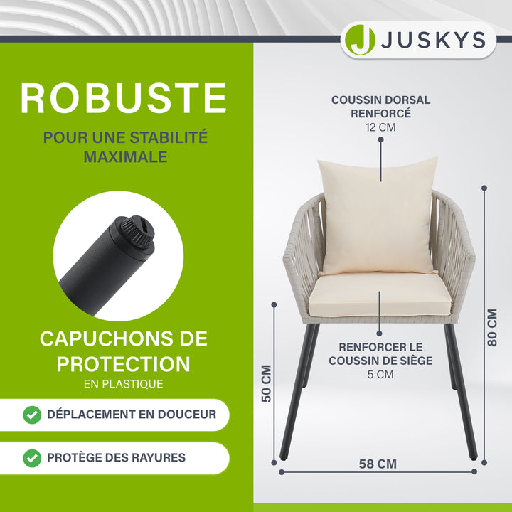 Ensemble de 2 chaises en corde