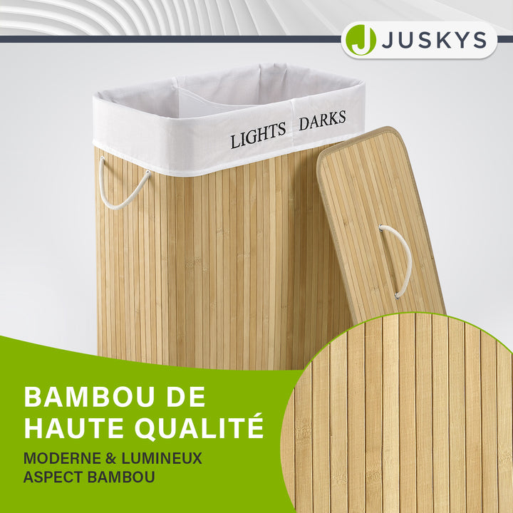 Panier à linge en bambou bouclé