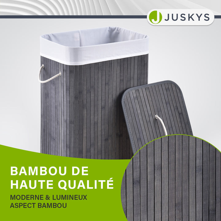 Panier à linge en bambou bouclé