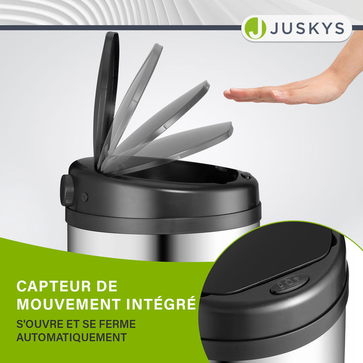 Poubelle ronde avec capteur