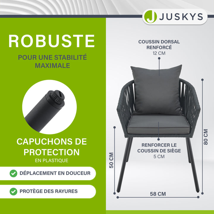 Ensemble de 2 chaises en corde