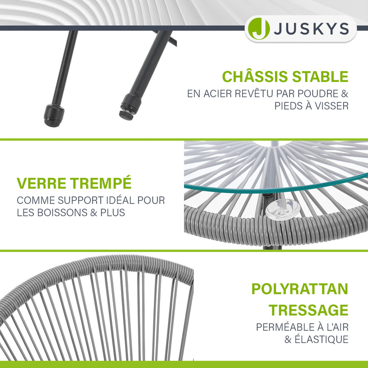 Ensemble de meubles de balcon Ostana 3 pièces