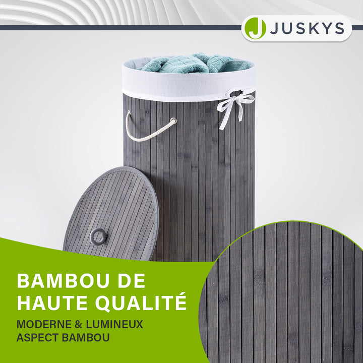 Panier à linge rond en bambou