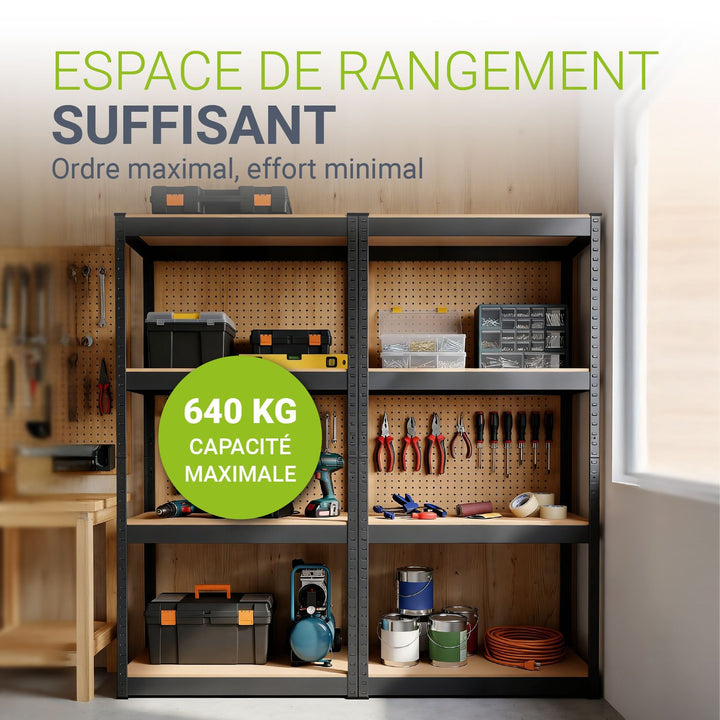 Étagère de rangement Easy lot de 2 160 x 80 x 40 cm