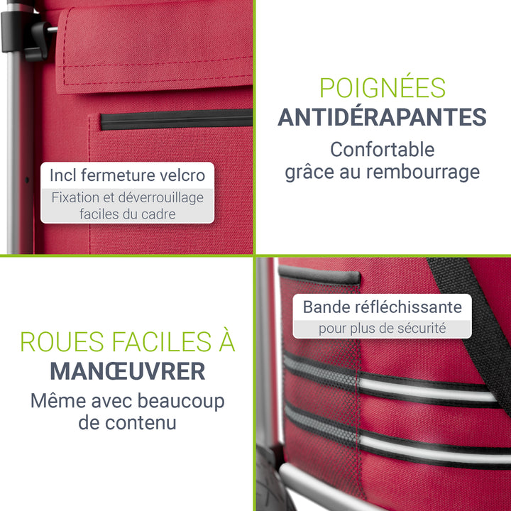 Chariot de courses 3 en 1 - Capacité 56 L