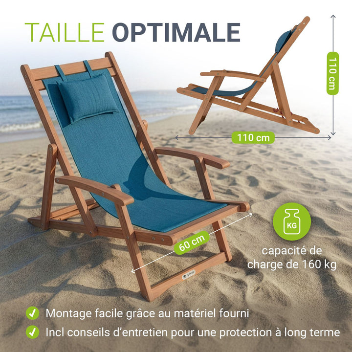 Chaise longue pliante Tavira