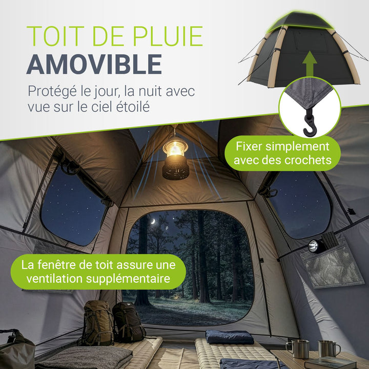 Tente gonflable avec accessoires pour 1 à 4 personnes