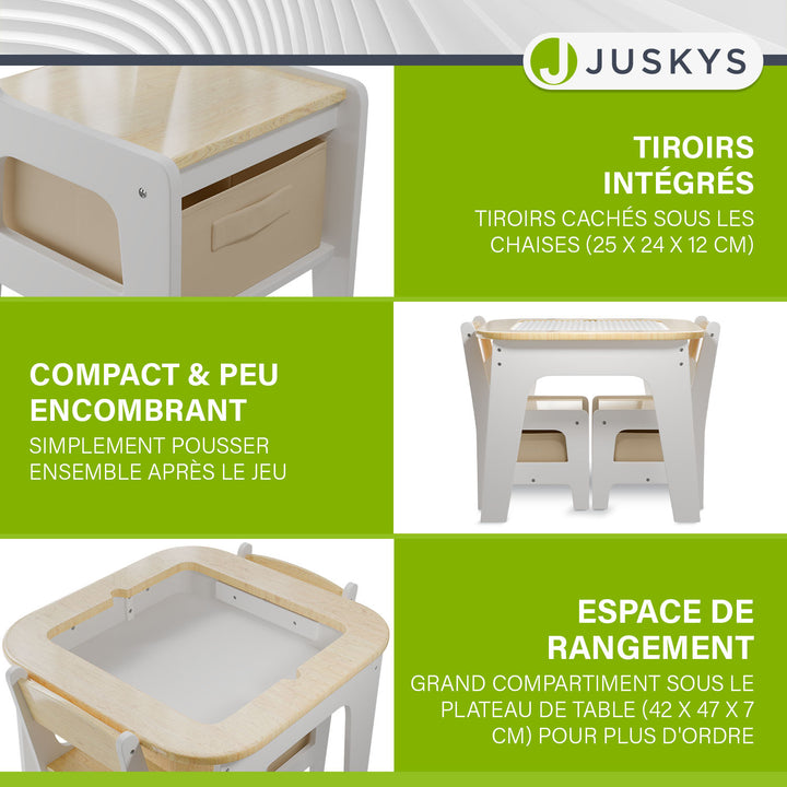 Table de jeu avec deux chaises Milou