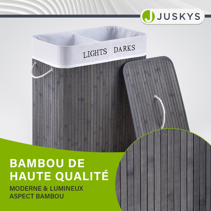 Panier à linge en bambou bouclé