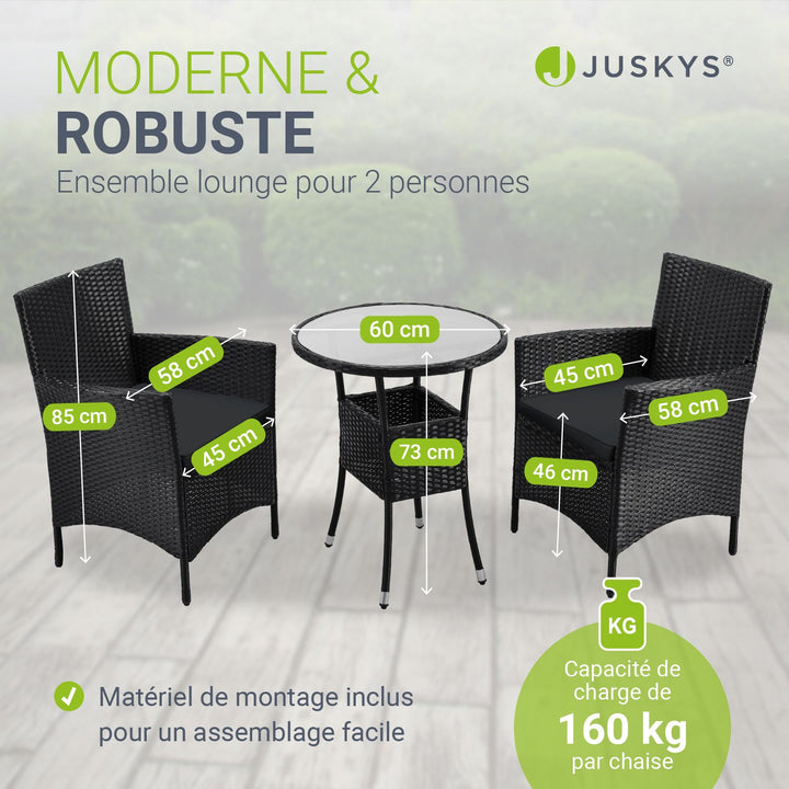 Ensemble de balcon en polyrotin Bayamo