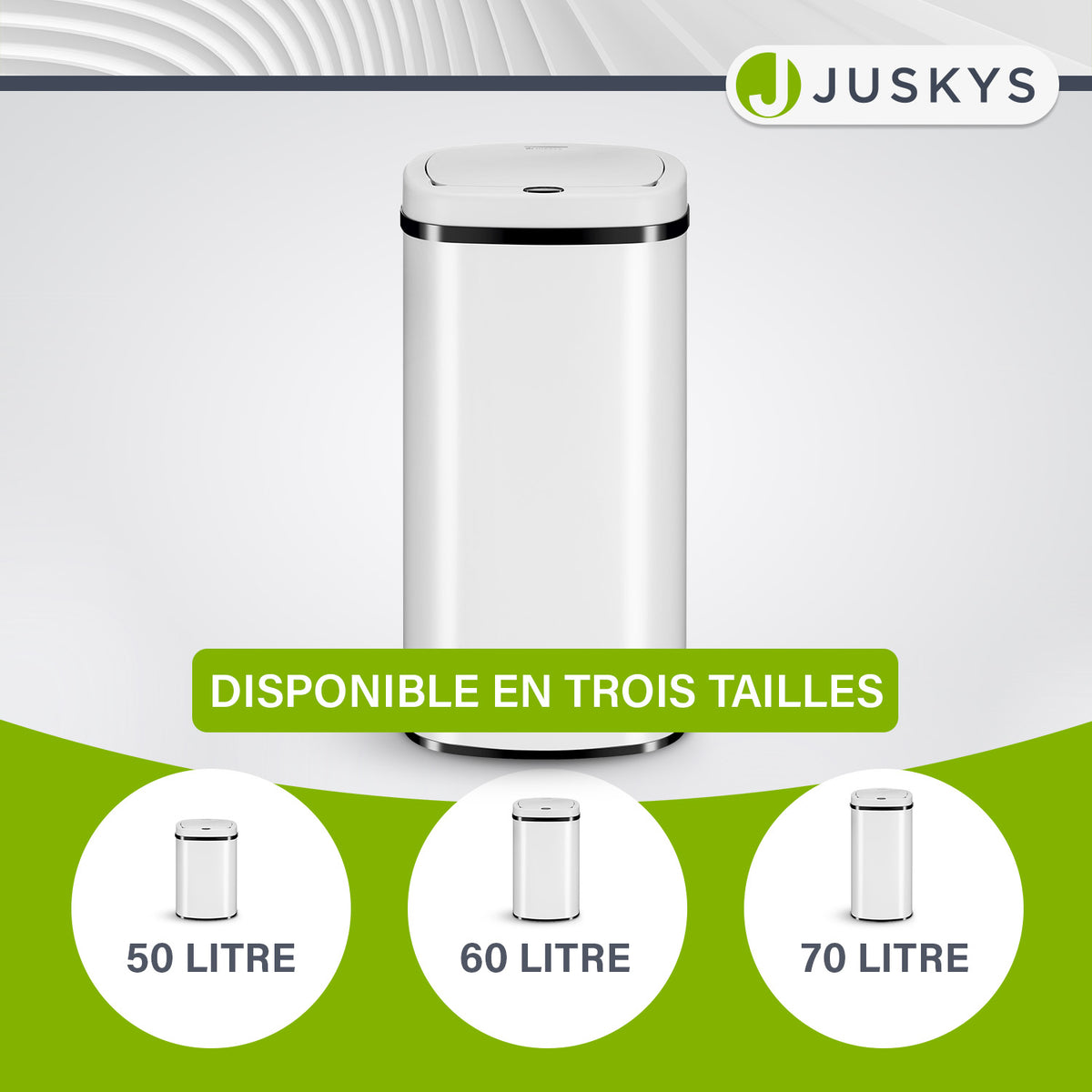 Poubelle rectangulaire avec capteur