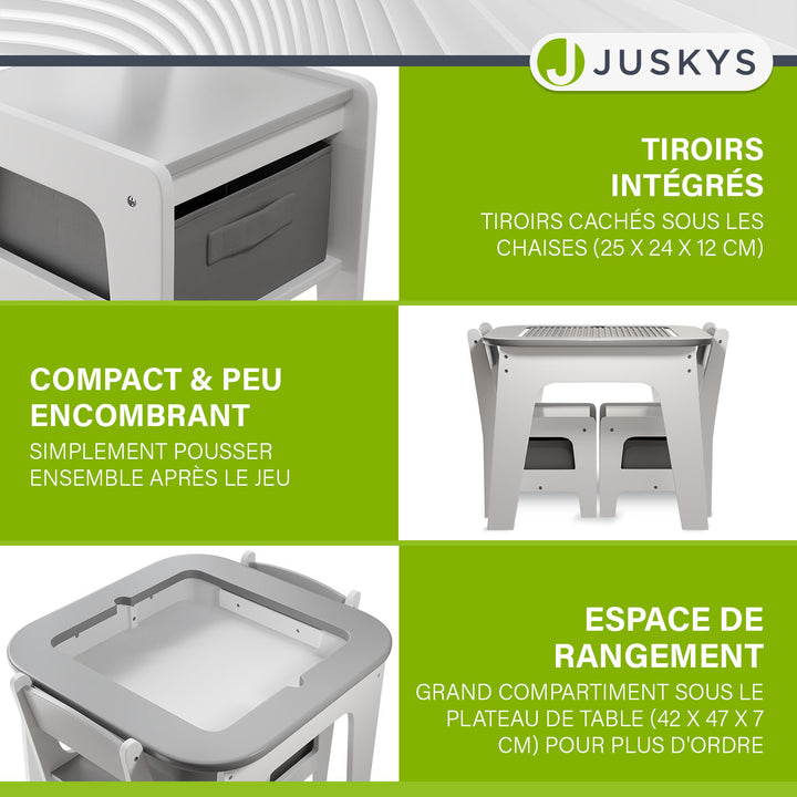 Table de jeu avec deux chaises Milou