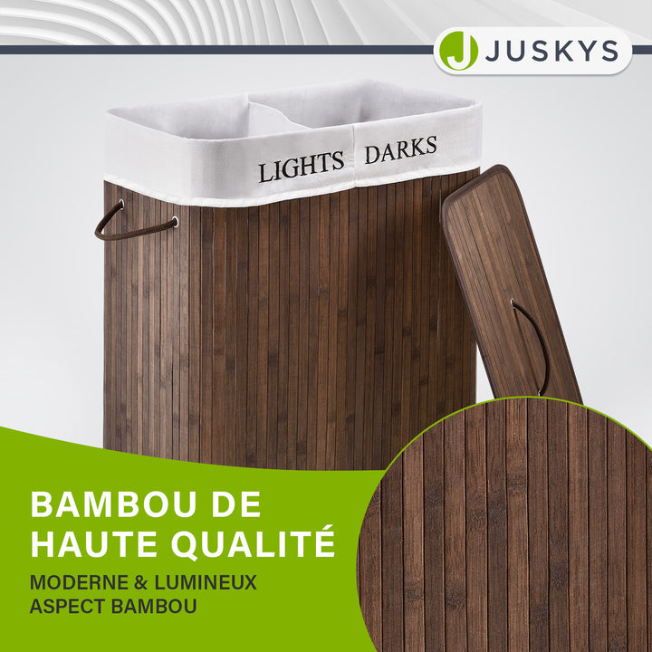 Panier à linge en bambou bouclé