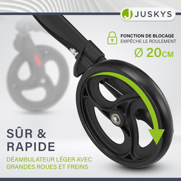 Déambulateur en aluminium Vital – pliable, avec siège et sac à provisions – jusqu'à 130 kg
