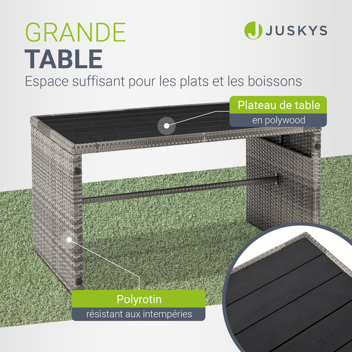 Mobilier de jardin 2 en 1 en polyrotin Jamaica