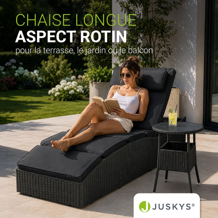 Chaise longue pliable en polyrotin Lamia