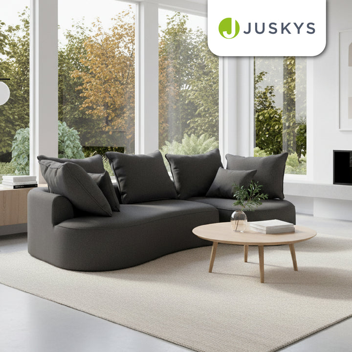 Canapé Tirano avec pouf et coussins décoratifs