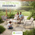Ensemble de mobilier de jardin Genua 4 pièces avec table et banc