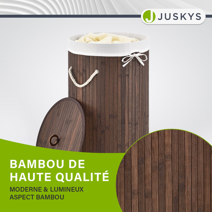 Panier à linge rond en bambou