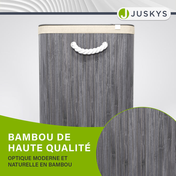 Panier à linge en bambou bouclé
