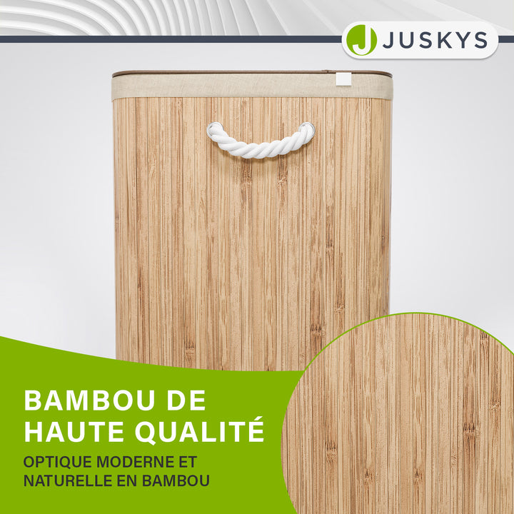 Panier à linge en bambou bouclé