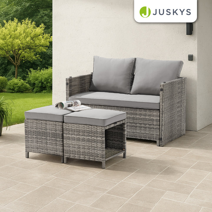 Mobilier de jardin 2 en 1 en polyrotin Jamaica