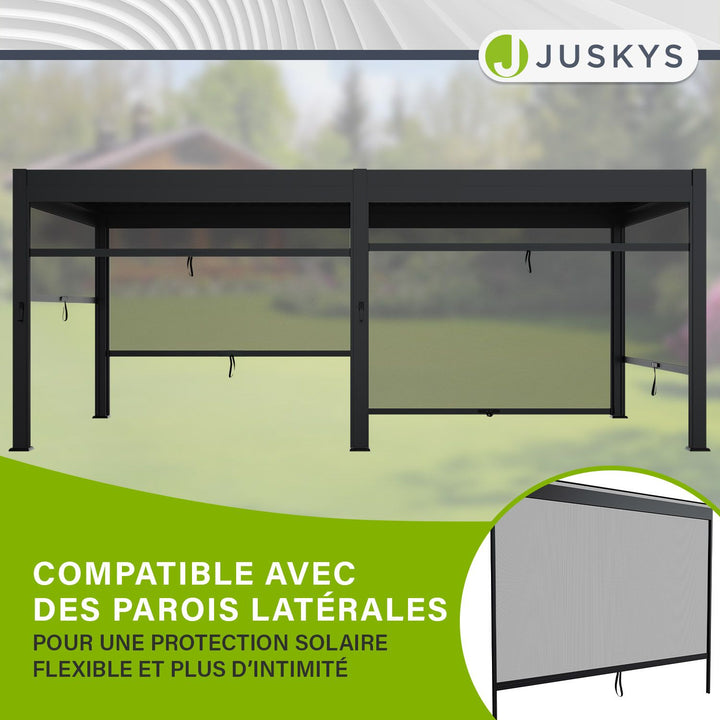 Pergola bioclimatique Tahiti 3 x 5,9 m avec 2x parois latérales 3 m