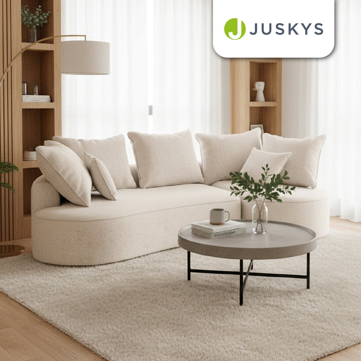 Canapé Tirano avec pouf et coussins décoratifs