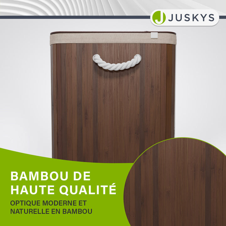 Panier à linge en bambou bouclé